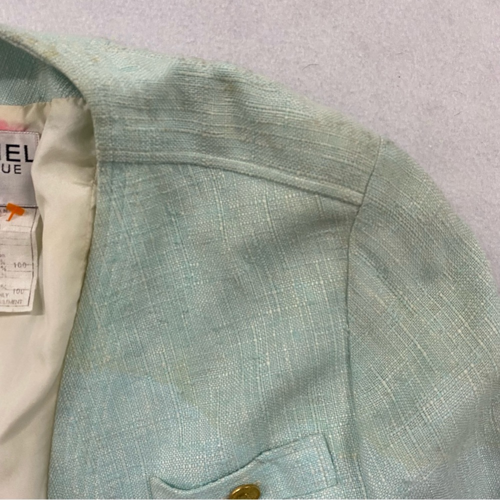 Vintage Spring 1986 CHANEL Blue Jacket 36 - Picture 3 of 11